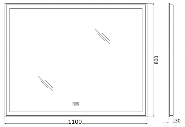 Зеркало BelBagno SPC-GRT-1100-800-LED-TCH-WARM