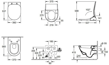 Подвесной унитаз Villeroy&Boch Subway 2.0 560050R1