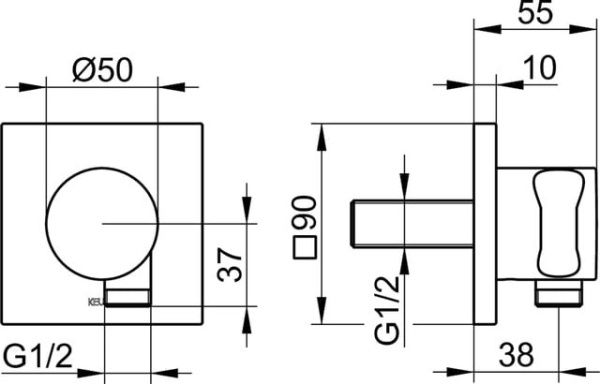 Шланговое подключение Keuco IXMO 59592010002