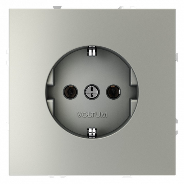 Розетка с заземлением без рамки Voltum S70 VLS040105