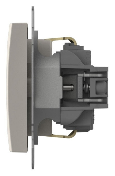 Розетка с заземлением и со шторкой без рамки Elbi Eleсtriс Zena Vega 609-010200-243