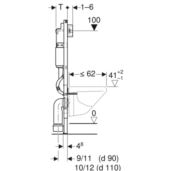 Инсталляция для унитаза Geberit Duofix 458.163.21.1 с клавишей смыва