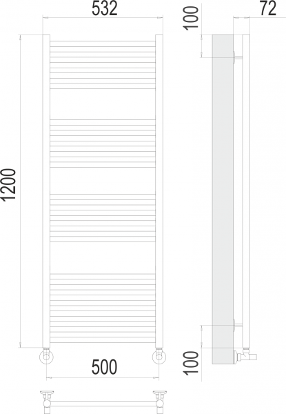 Аврора П22 500х1200 Полотенцесушитель TERMINUS