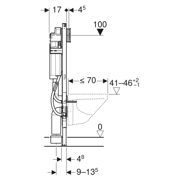 Инсталляция для унитаза Geberit Duofix Sigma 111.375.00.5 для людей с ограниченными возможностями