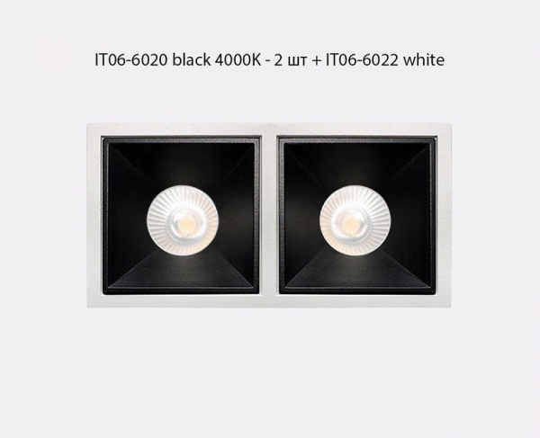 Встраиваемый светильник Italline IT06-6020 IT06-6020 black 4000K - 2 шт. + IT06-6022 black