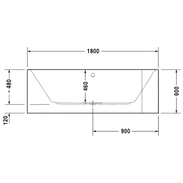 Акриловая ванна 180x80 см L Duravit Happy D.2 700316000000000