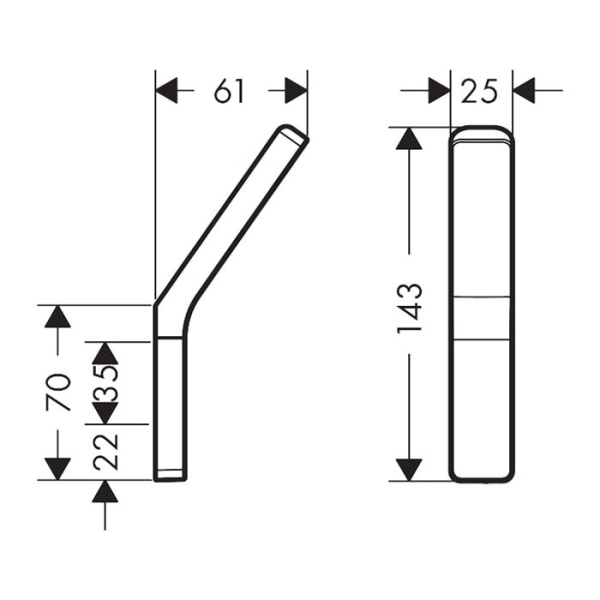 Крючок для ванной Axor Universal 42801340 шлифованный черный хром