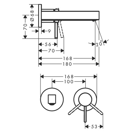 Смеситель для раковины hansgrohe Finoris 76051670 матовый чёрный