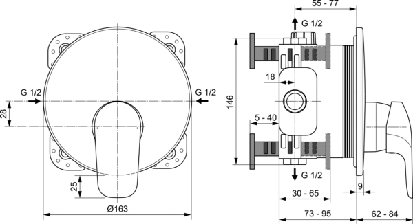 Смеситель для душа Ideal Standard Ceraflex A6724AA