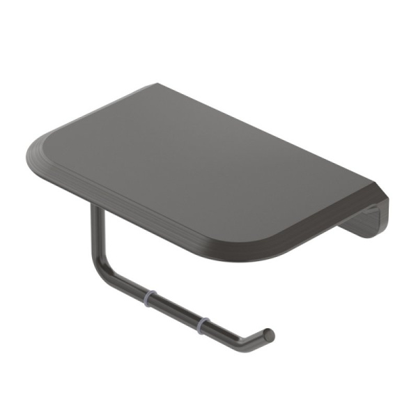 Держатель для туалетной бумаги с полочкой Cezares Liner LINER-PHM-GM оружейная сталь