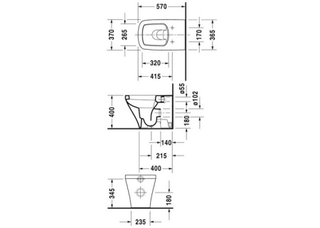 Приставной унитаз Duravit DuraStyle 2150090000