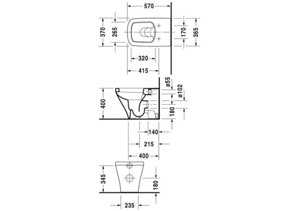 Приставной унитаз Duravit DuraStyle 2150090000