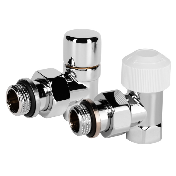 Набор термостатический для радиатора угловой Royal Thermo Design 1/2"М30х1,5 (Хром)