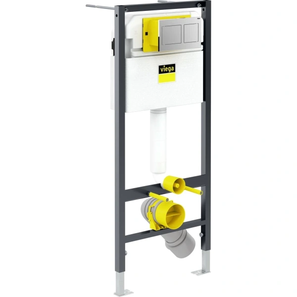 Инсталляция для унитаза модель 8524.14 Viega Prevista Dry Visign for Style 21 792596 с кнопкой смыва, хром