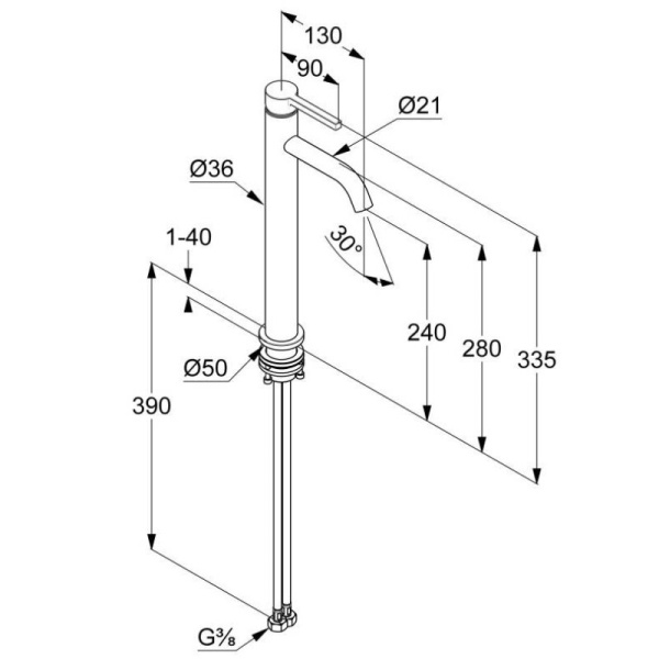 Смеситель для раковины Kludi Nova Fonte Pura 202985315 белый матовый