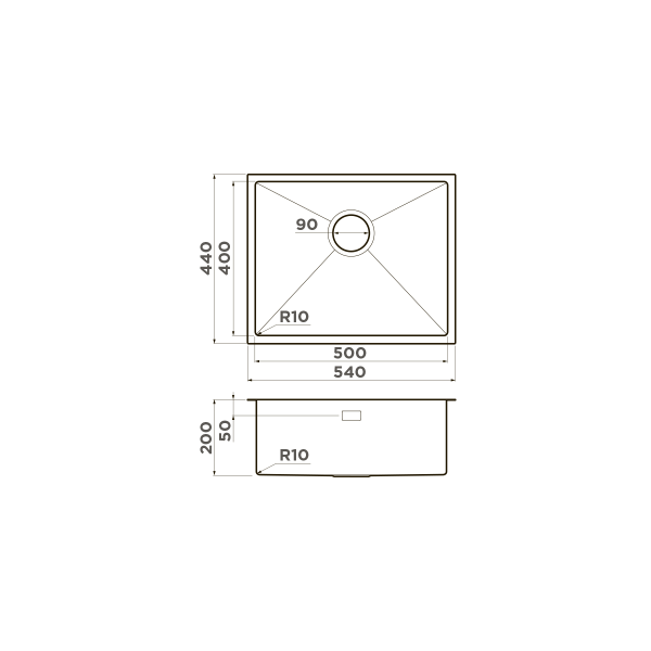 Кухонная мойка Omoikiri Taki 54-U/IF-IN нержавеющая сталь/нержавеющая сталь 4973046