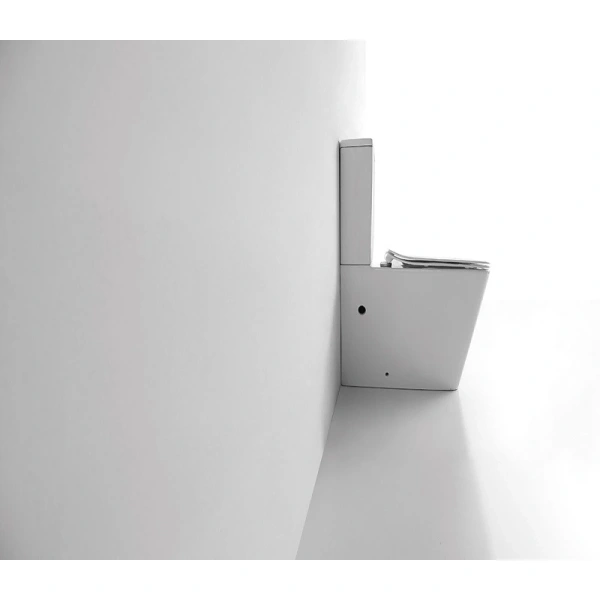 Унитаз-компакт CeramaLux NS-2170 безободковый, с сиденьем микролифт, белый