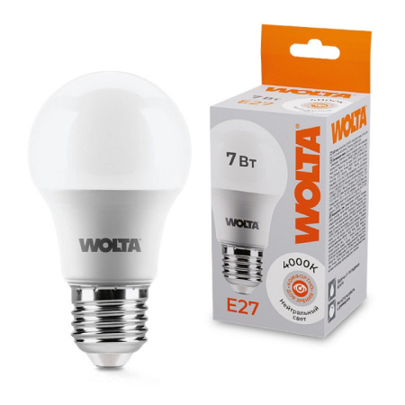 Лампа светодиодная Wolta E27 7Вт 4000K 25S55BL7E27