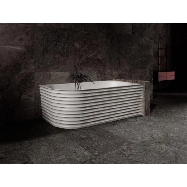 Ванна из литьевого мрамора Abber Stein AS9651 170x80 см R, белый матовый