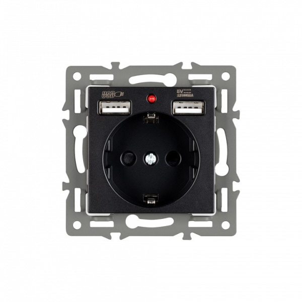 Розетка с заземлением и 2хUSB type A, без рамки Arlight SCT 043734