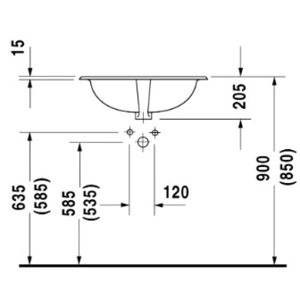 Раковина 61,5x49,5 см Duravit Duraplus 0472620000