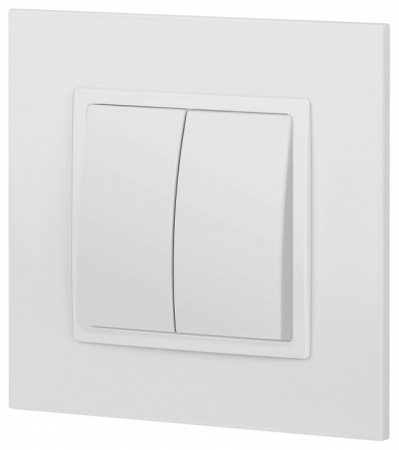 Переключатель двухклавишный без рамки Эра Эра Elegance 14-1106-01М