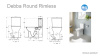 Чаша напольного унитаза Roca Debba Round rimless 34299P00Y