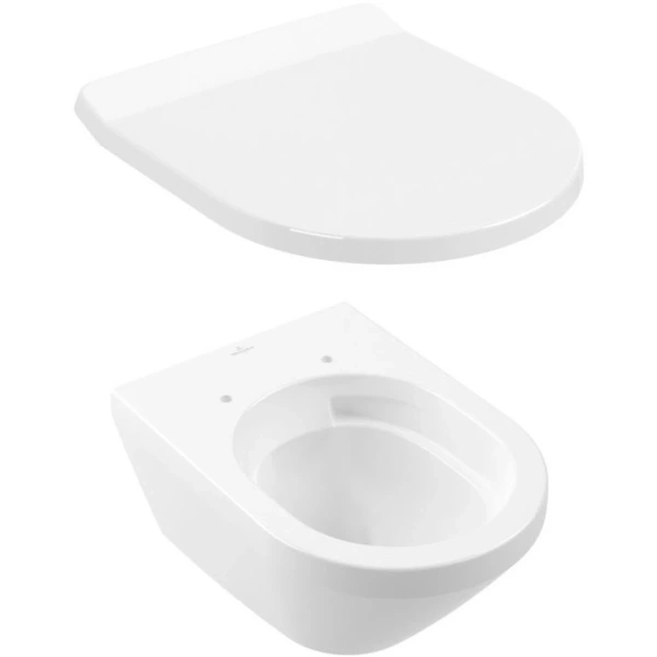 Унитаз подвесной Villeroy & Boch Architectura 4616CB01 безободковый, торнадо, с сиденьем микролифт, альпийский белый