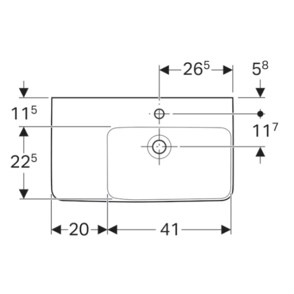 Раковина 65x37 см Geberit Renova Compact 226265000