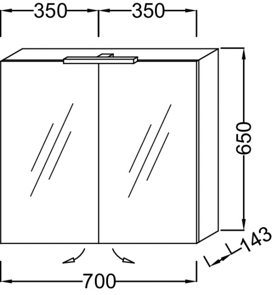 Зеркальный шкаф 70 см Jacob Delafon EB786RU-N18 белый