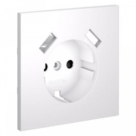 Накладка для розетки с заземлением и со шторками и 2хUSB type A Voltum S70 VLS000902