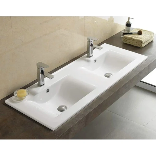 Раковина CeramaLux YJ809-120 120,5x46,5 см, накладная, белый