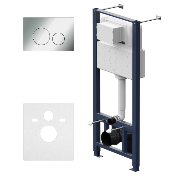 Унитаз с инсталляцией AM.PM Spirit V2.0 IS49051.701700MB с крышкой-сиденьем черный матовый