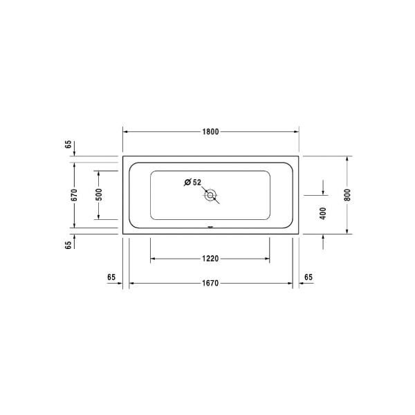 Ванна Duravit D-Code 180x80 700101000000000