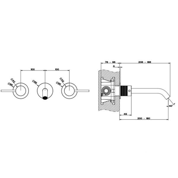 Смеситель для раковины Gessi 316 54394#239 нержавейка