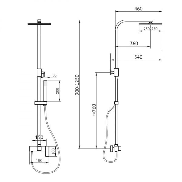 Душевой комплект Abber Daheim AF8220NG никель