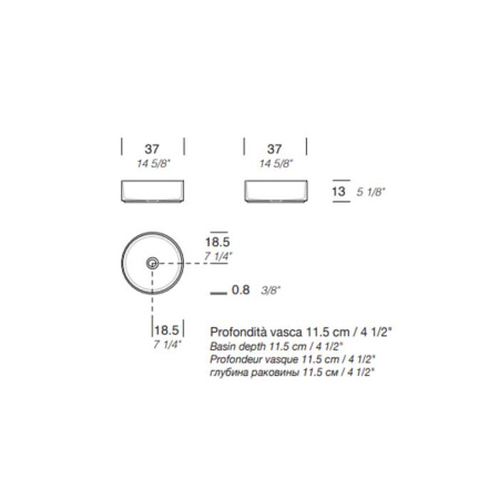 Раковина Milldue Basic C37 37 8920*0 Bianco Opaco