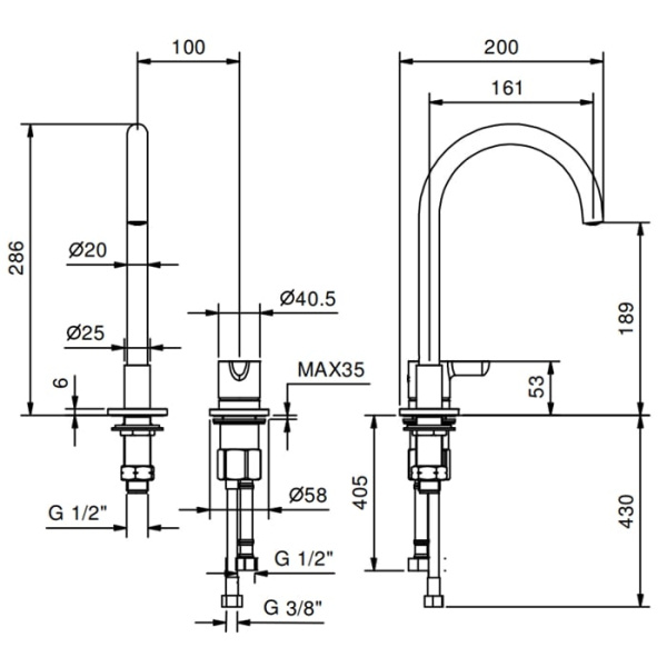 Смеситель для раковины Fantini Icona Classic 53 02 R504W