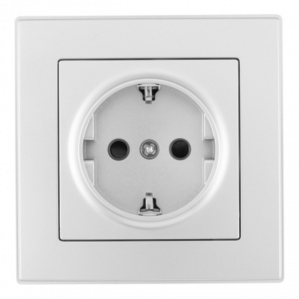 Розетка с заземлением и со шторкой Arte Milano SET06-1 SET06-1-40-1 silver