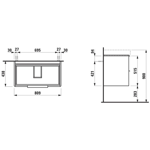 Тумба под раковину Laufen Base 81 4.0239.2.110.261.1 белый