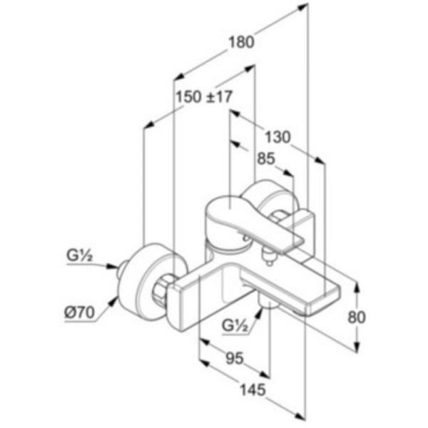 Смеситель для ванны Kludi Zenta SL 486703965 черный матовый