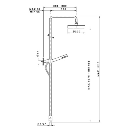 Душевая стойка Nicolazzi Doccia 5714WSGO20 золото