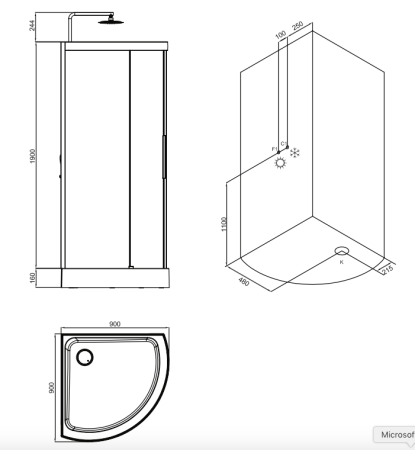 Душевая кабина AM PM Like 90 W80C-016-090MTA