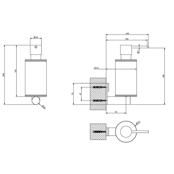 Дозатор для мыла Gessi 316 54714#707 черный
