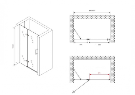 Душевая дверь Abber Zart AG08090