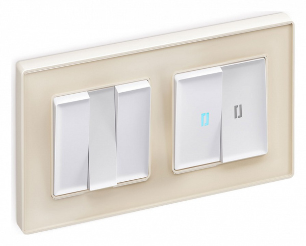 Выключатель проходной двухклавишный с подсветкой Ambrella Volt Quant MA124040