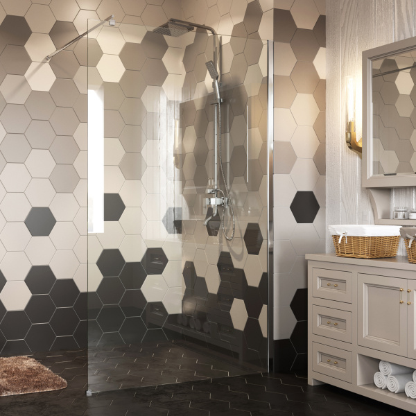 Душевая перегородка WasserKRAFT Rossel 28W 28W40 черная