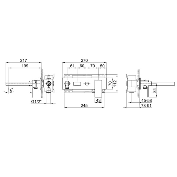 Смеситель для ванны Fantini Mint 34 02 F021B