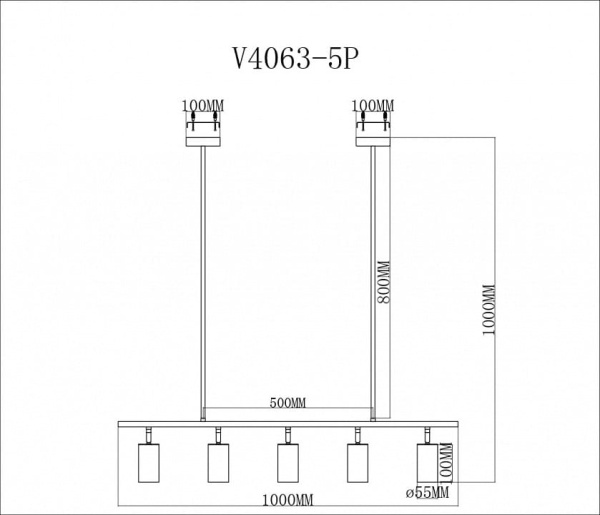 Светильник на штанге Moderli Section V4063-5P