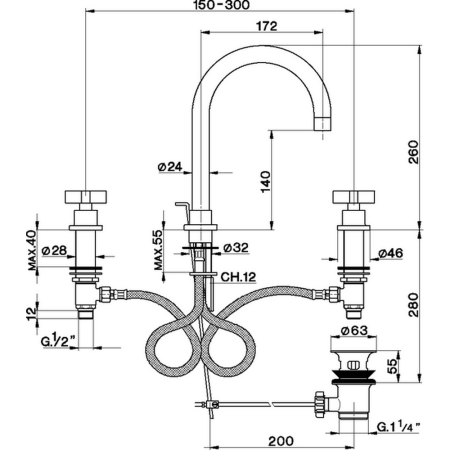 Смеситель для раковины Cisal Barcelona BA00106021